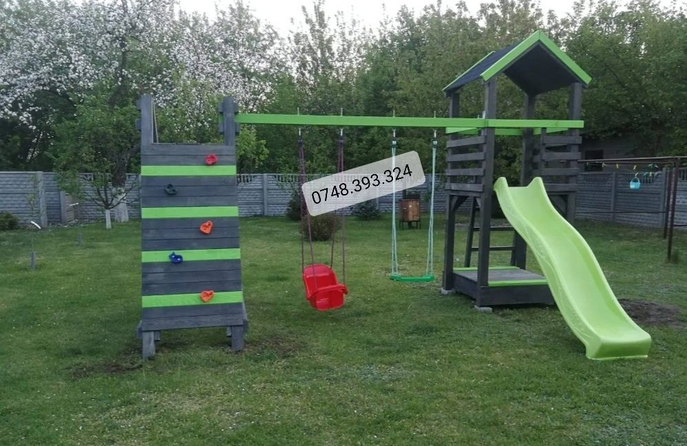 Balansoar  lemn cu leagăn copil