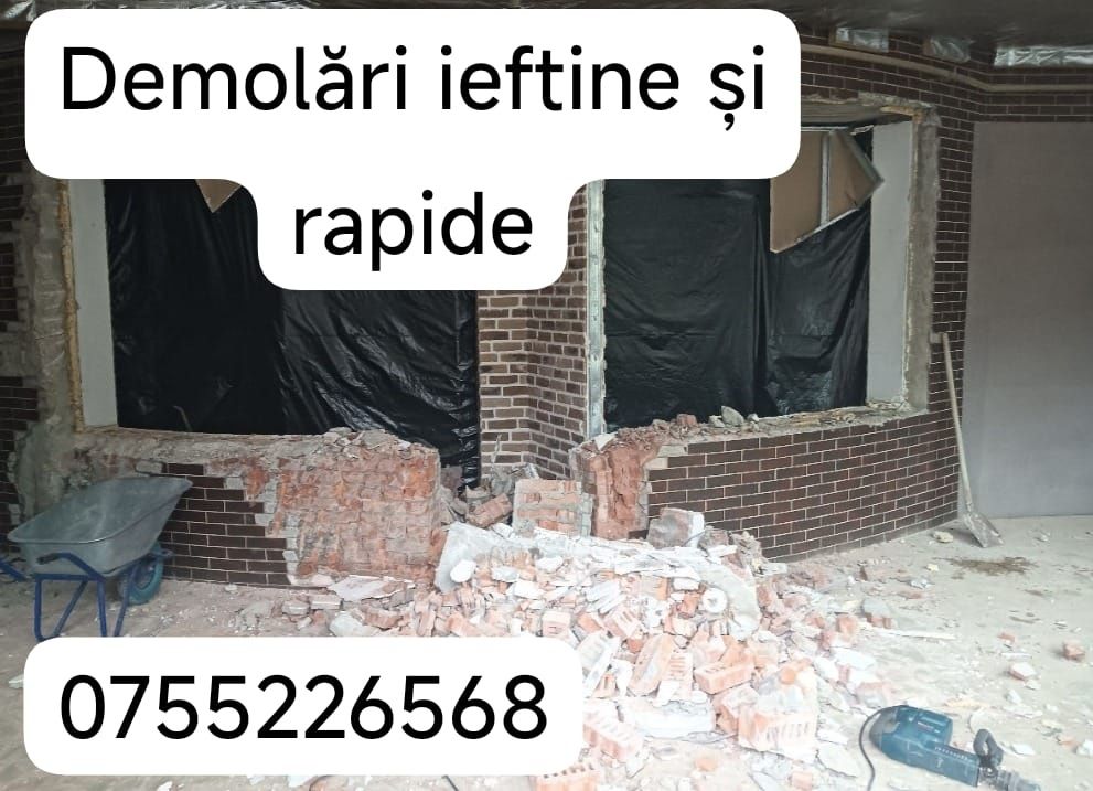 Transport moloz și executam demolări