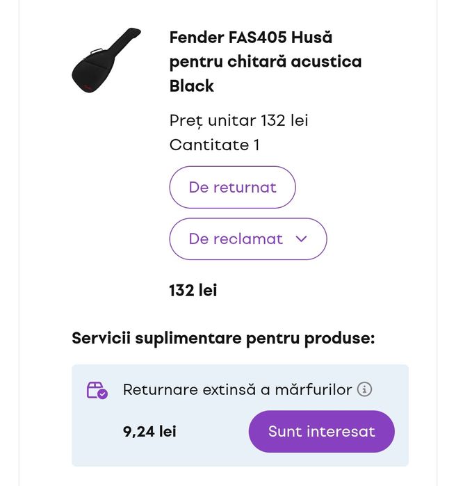 Husă chitară Fender FA-405S - Nouă, Nepurtată