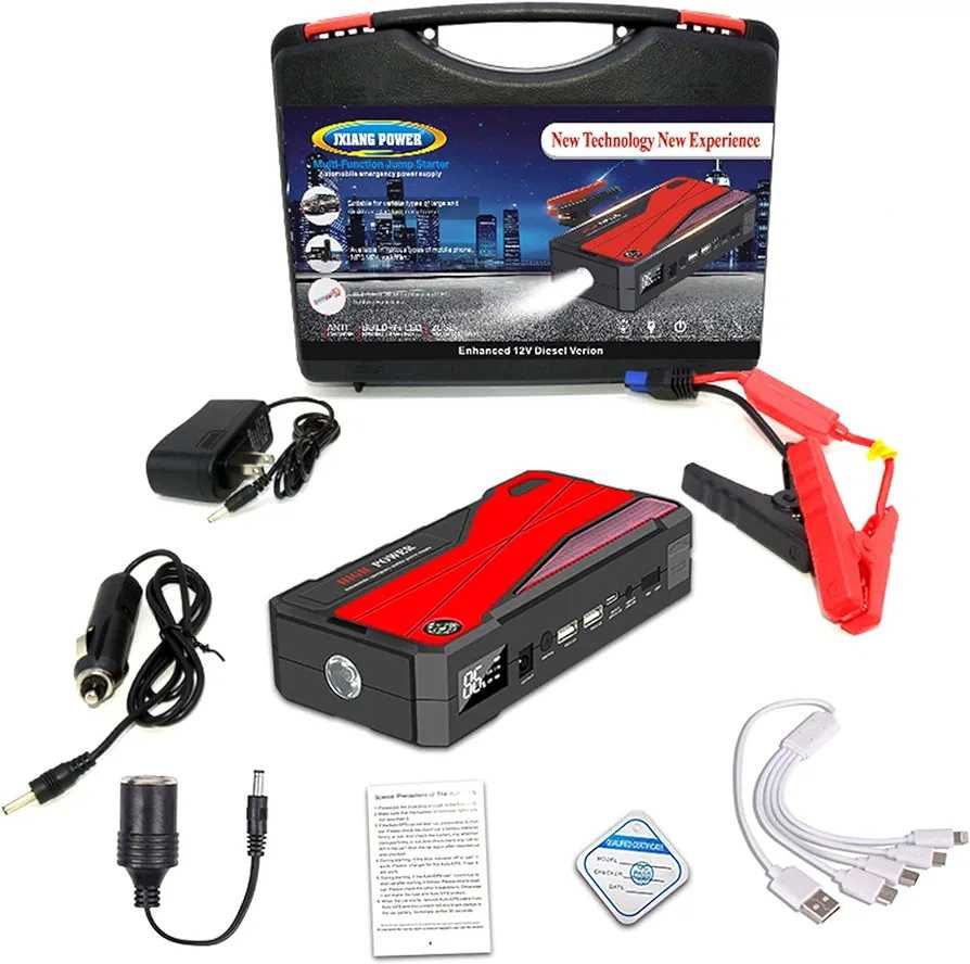 Стартер за кола, 1000A Peak 32000mAh Преносим стартер за кола 12V