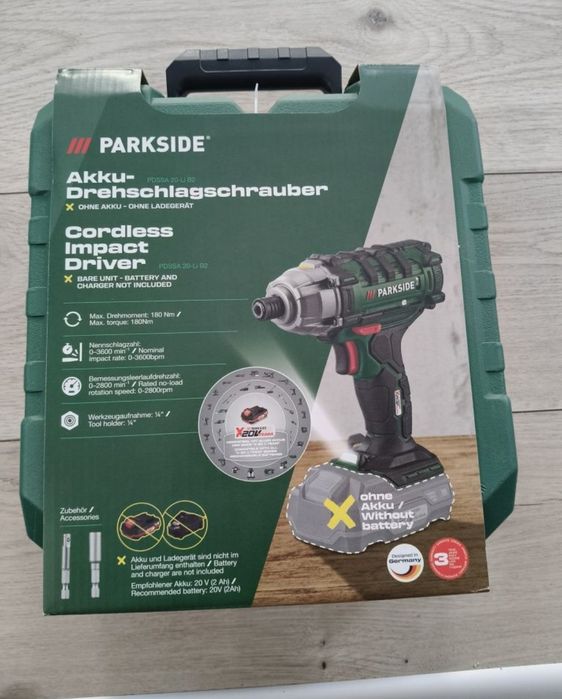 Mașină de înșurubat cu impact parkside 20v pe acumulator