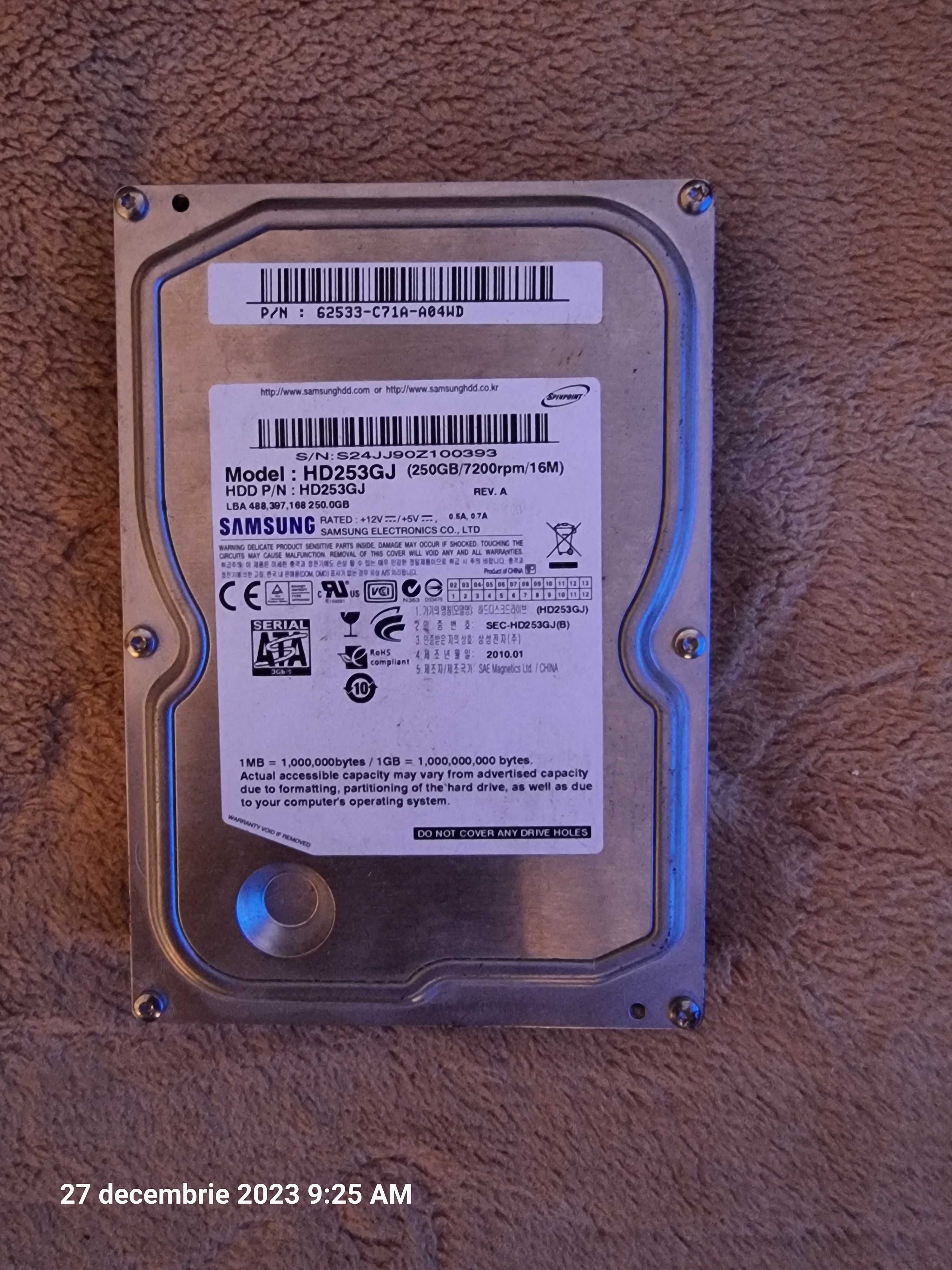 Hard Disk Samsung hd253gj 250gb