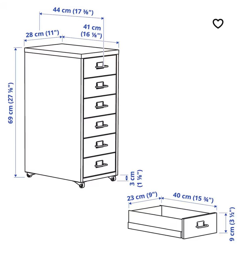 Comoda Helmer Ikea cu roti noua