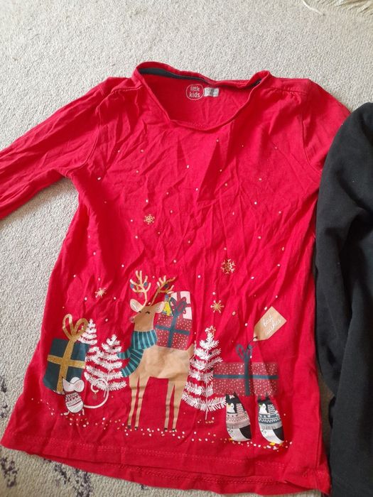 set hanorac Craciun sarbatoare c&a bluza 7 8 ani 128 impecabil ca nou