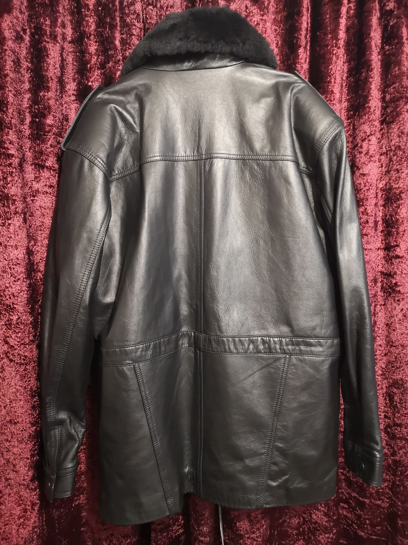XL 54р. Мъжко кожено яке / шуба / палто / манто шлифер естествена кожа