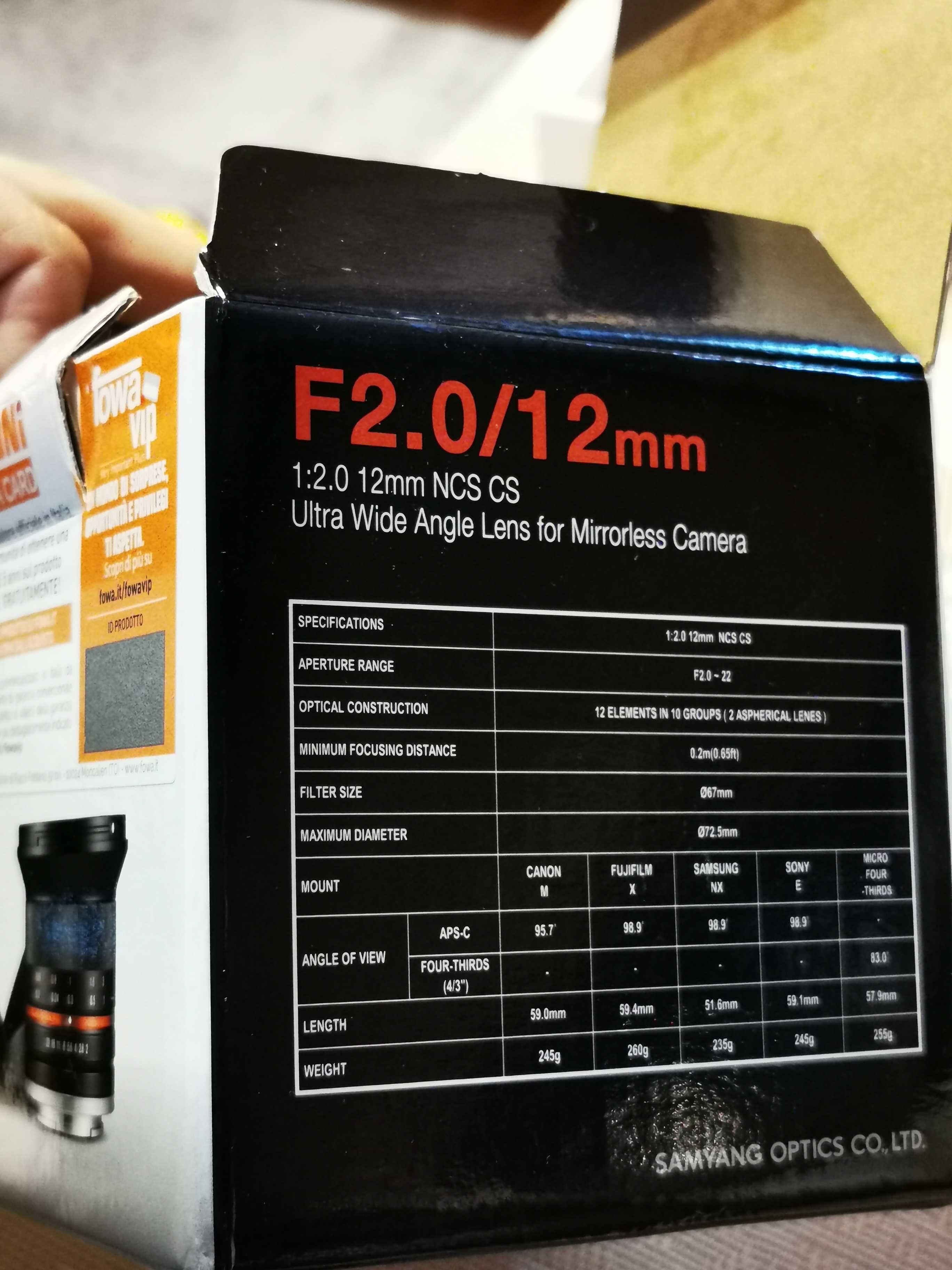 Obiective Sony E 7Artisan 25mm 1.8 și Samyang 12mm f. 2