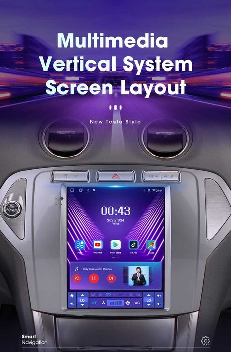 Navigatie Android Ford Mondeo Waze YouTube BT GPS casetofon