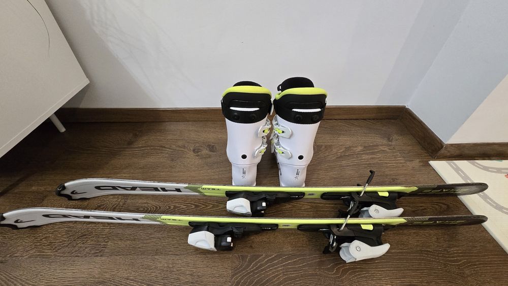 Schiuri Head SuperShape 117 cm  si clapari Head Raptor 23-23.5 copii