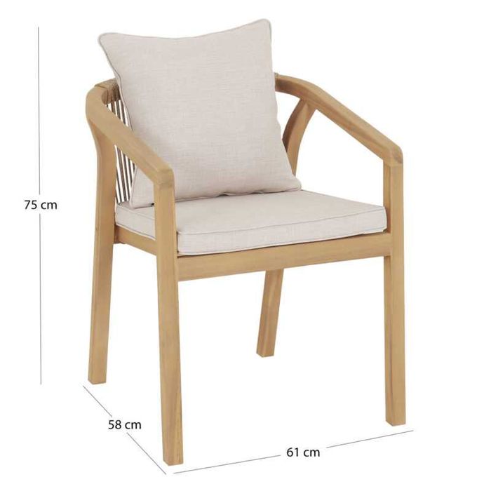 Трапезен стол, CONTREL, Сив, Бежов, Текстил, 61х58х75см.