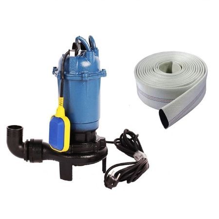 Set Pompa apa murdara cu tocator 2600W, 12000 L/H+Furtun 20 Metri