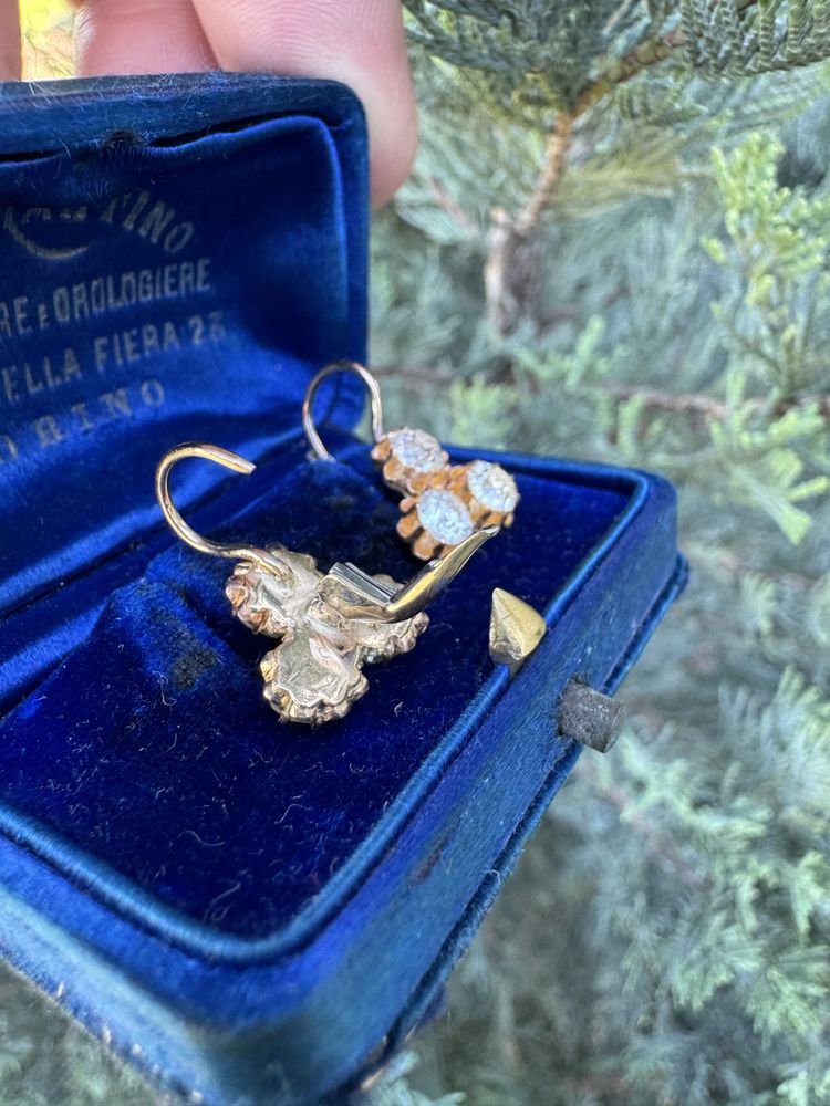 Cercei din aur si diamante
