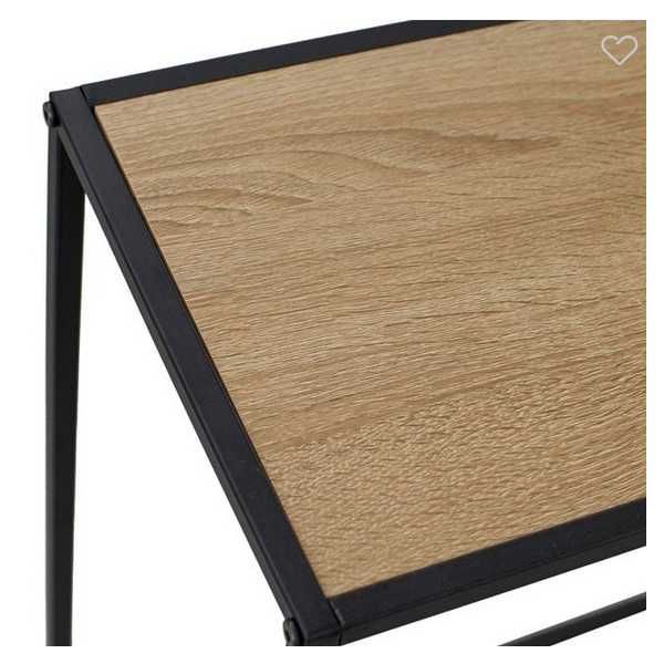 Декоративна помощна масичка Mercado Trade, Метал-Дърво, Кафяв-Черен