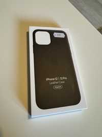 Husa Apple iphone 12 piele / leather neagra