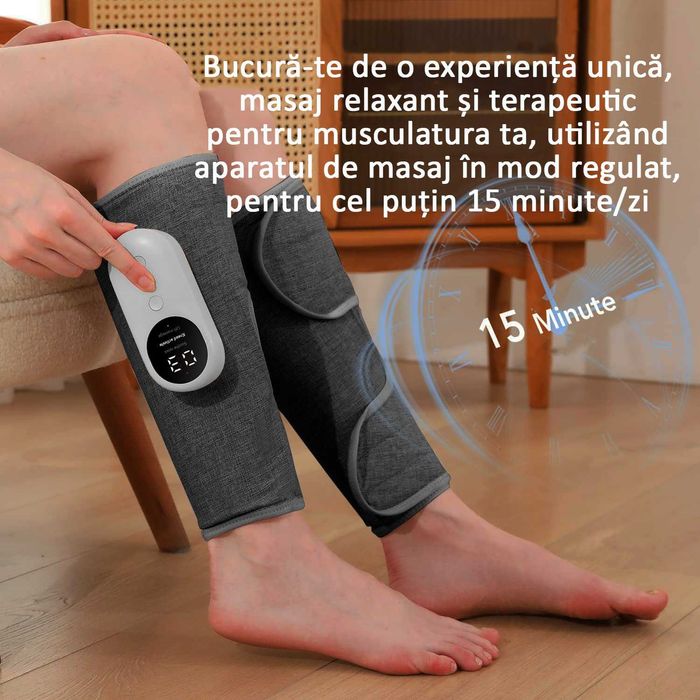 Aparat masaj picior, cu incalzire si compresie, relaxeaza muschii