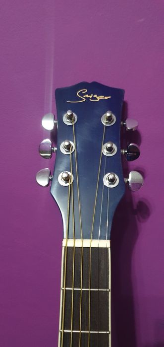 Vand set chitara acustica 41'' Smiger 4/4 Cutaway albastra cu husa