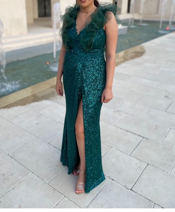 Rochie eleganta lunga cu paiete pentru gravide