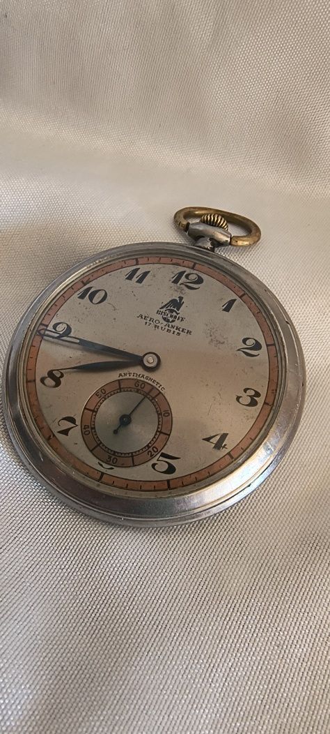Военен стар джобен часовник Aero- Anker от Wehrmacht