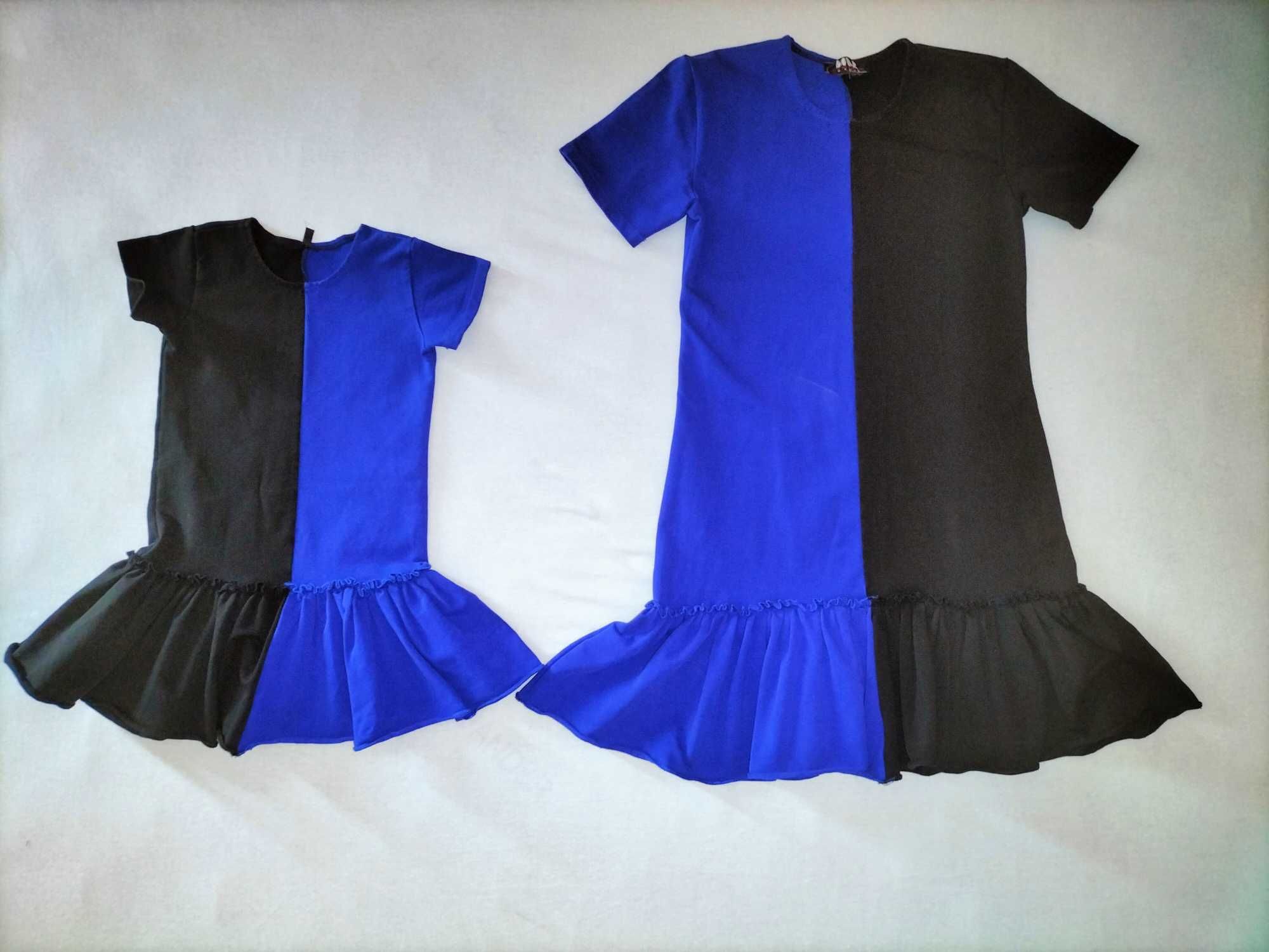 Set rochite mama-fiica 2 culori albastru-negru