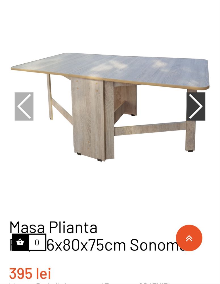 Masa plianta 4-8 persoane culoare somon