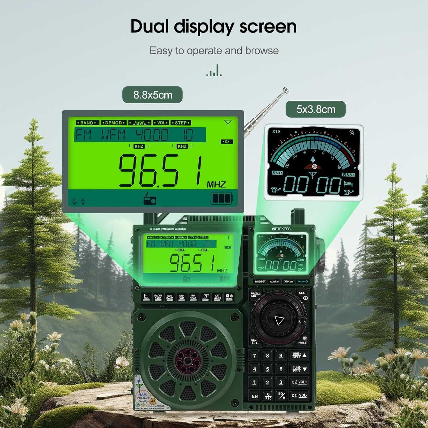 Retekess TR113 Radio Full Band,Air SSB, Digital Radio