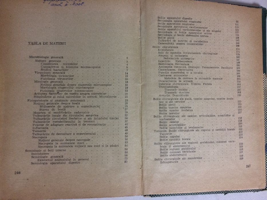 Patologie veterinara manual licee agricole an II, 1969