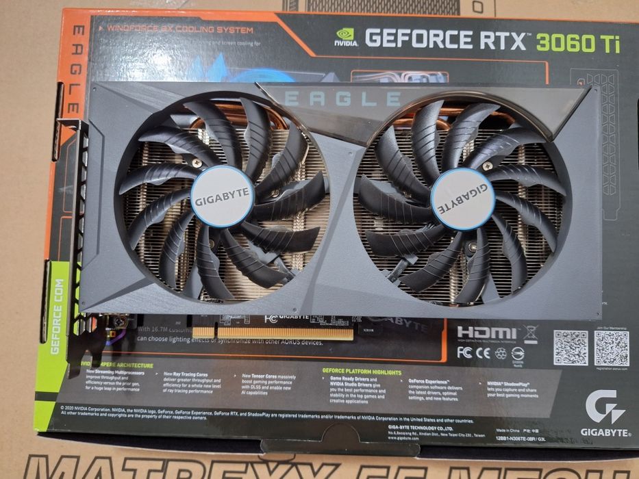 Placa Video GIGABYTE GeForce RTX 3060 Ti EAGLE OC LHR 8GB GDDR6 256-bi
