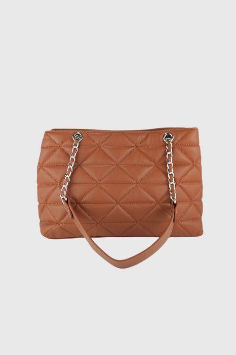 НОВО! ЛИКВИДАЦИЯ! Капитонирана дамска чанта от еко кожа-медно