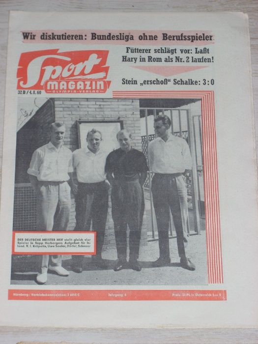 Оригинални стари футболни вестници от Германия 1957, 1960, 1961, 1965
