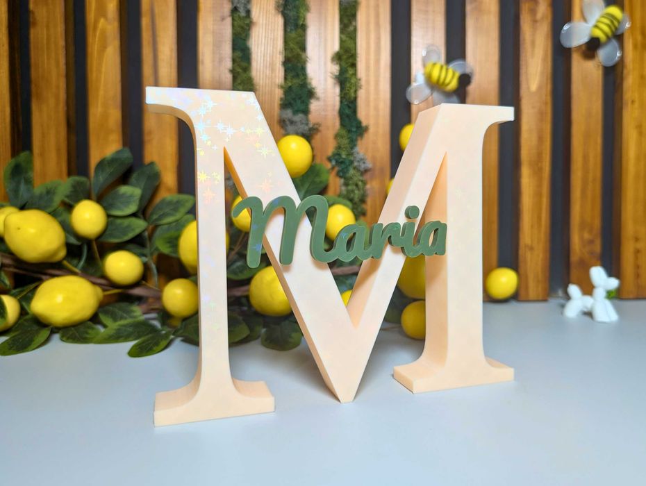 Litere / Inițiale personalizate 3D – cadou unic, decor evenimente