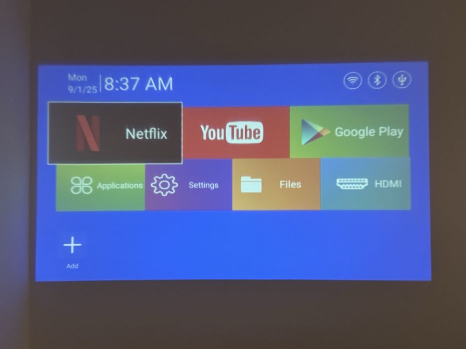 Proiector portabil SMART, Android, wifi, 4k, alb, nou, full!