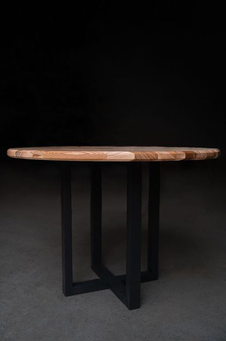 Masă rotundă din lemn de ulm