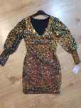 Rochii ocazie paiete mas S multicolor negru argintiu