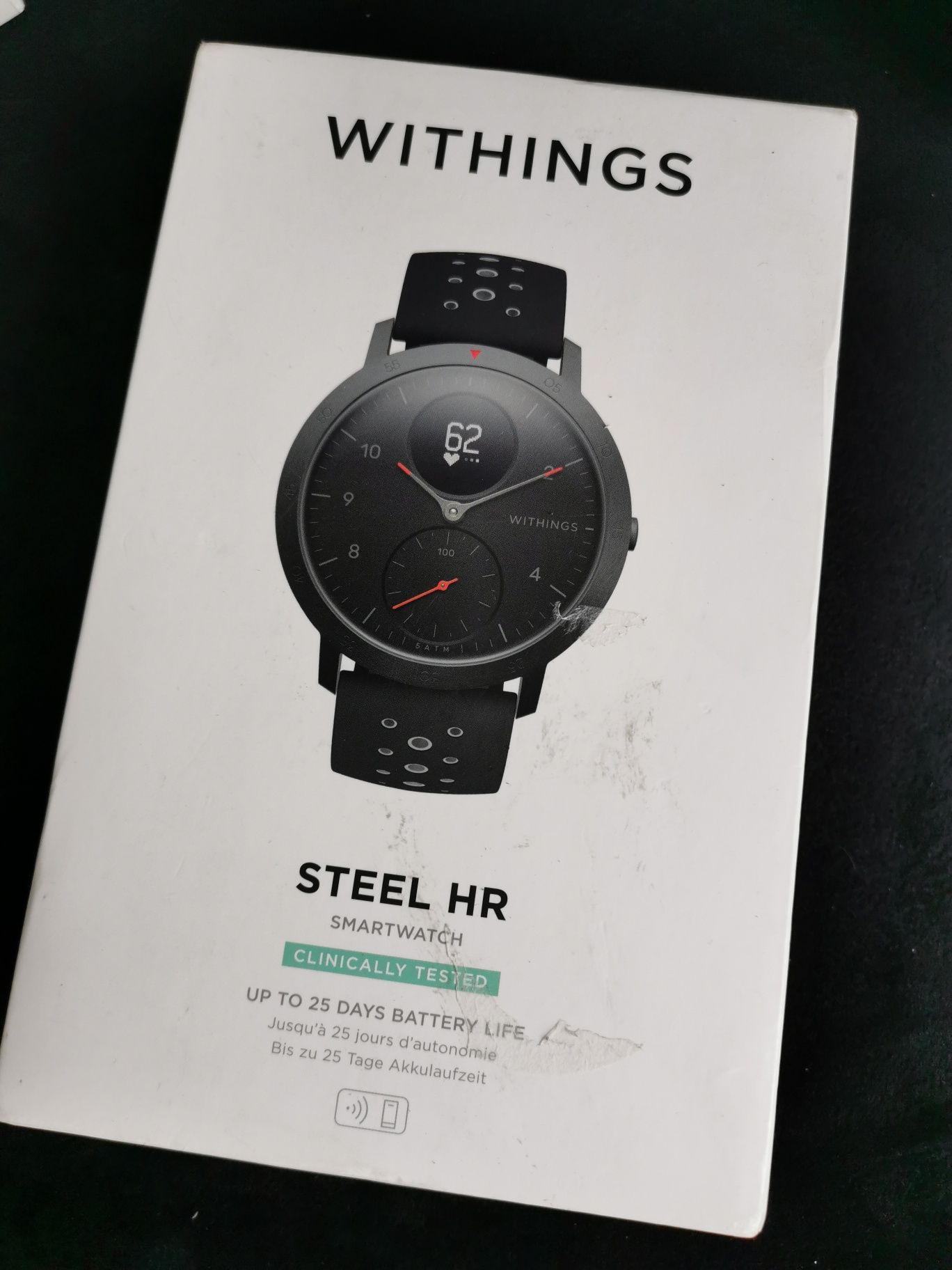 Ceas smartwatch Withings Steel HR Sport 40mm, Black