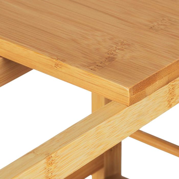 Platou servire aperitive si vin bambus suport sticle pahare 26x40x33cm