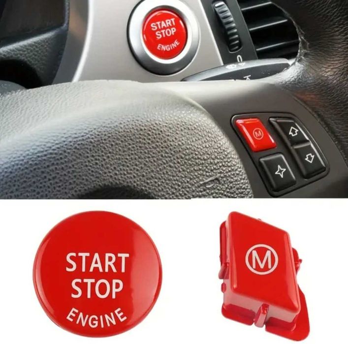 НОВИ Start Stop Бутони + M  BMW E90 E91 E92 e-Series M бутон за волан