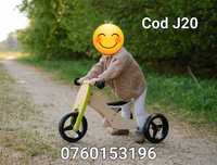 2 in 1 Tricicleta si Bicicleta de echilibru, din lemn, Verde-J20