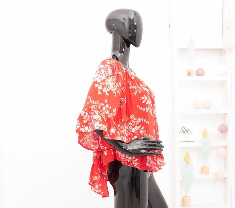 RALPH LAUREN Denim & Supply дамска бохемска блуза на цветя червена М