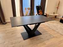 Masa extensibila din ceramica, sticla, picioare de metal | Sorin Negru