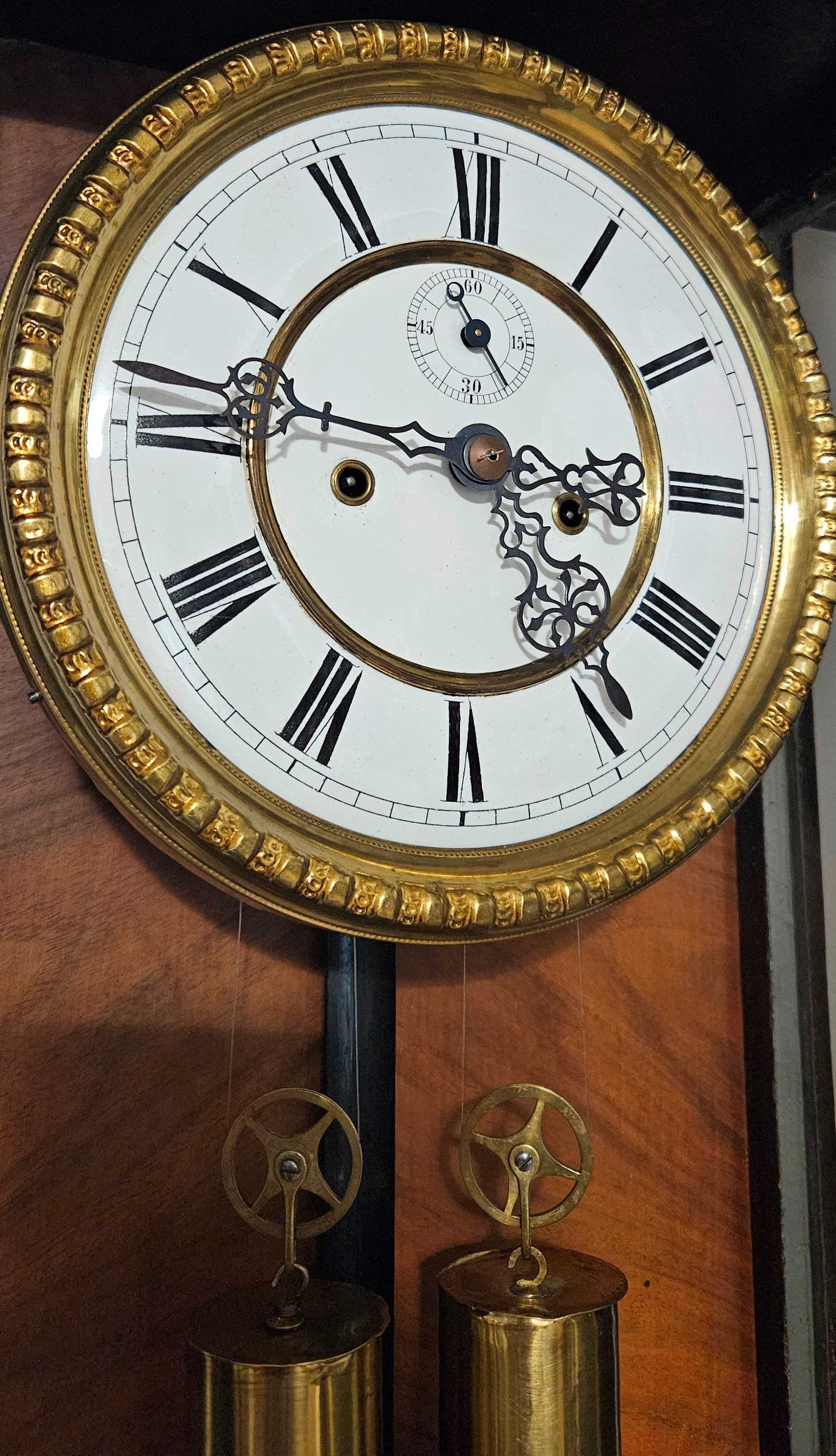 Ceas de perete cu pendula si 2 greutati Regulator