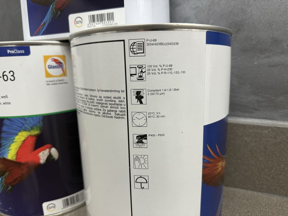 Set filler grund Glasurit 4 litri alb negru