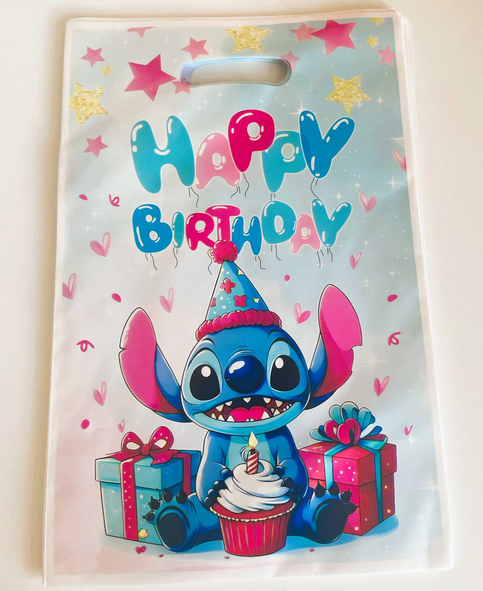 Малки торбички за сладки - найлонови : Стич Stich, Happy birthday