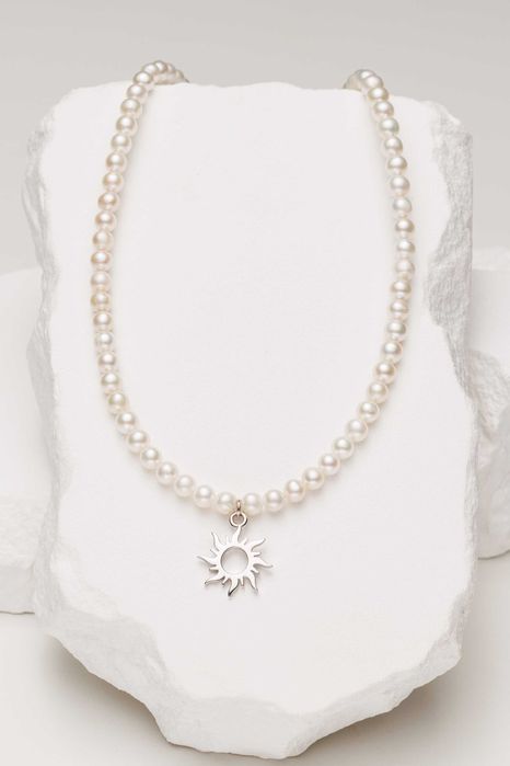 Coliere perle naturale cu talisman aur sau argint|Livrare gratuita Buc