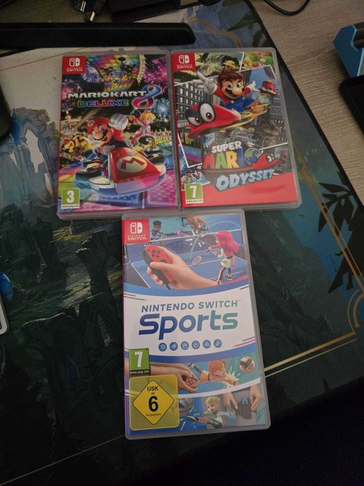 3 jocuri Switch-Mario Kart Deluxe 8/Super Mario Odyssey/Switch Sports