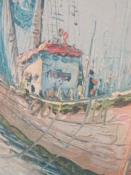 Pictură pe pânză lipita pe placaj