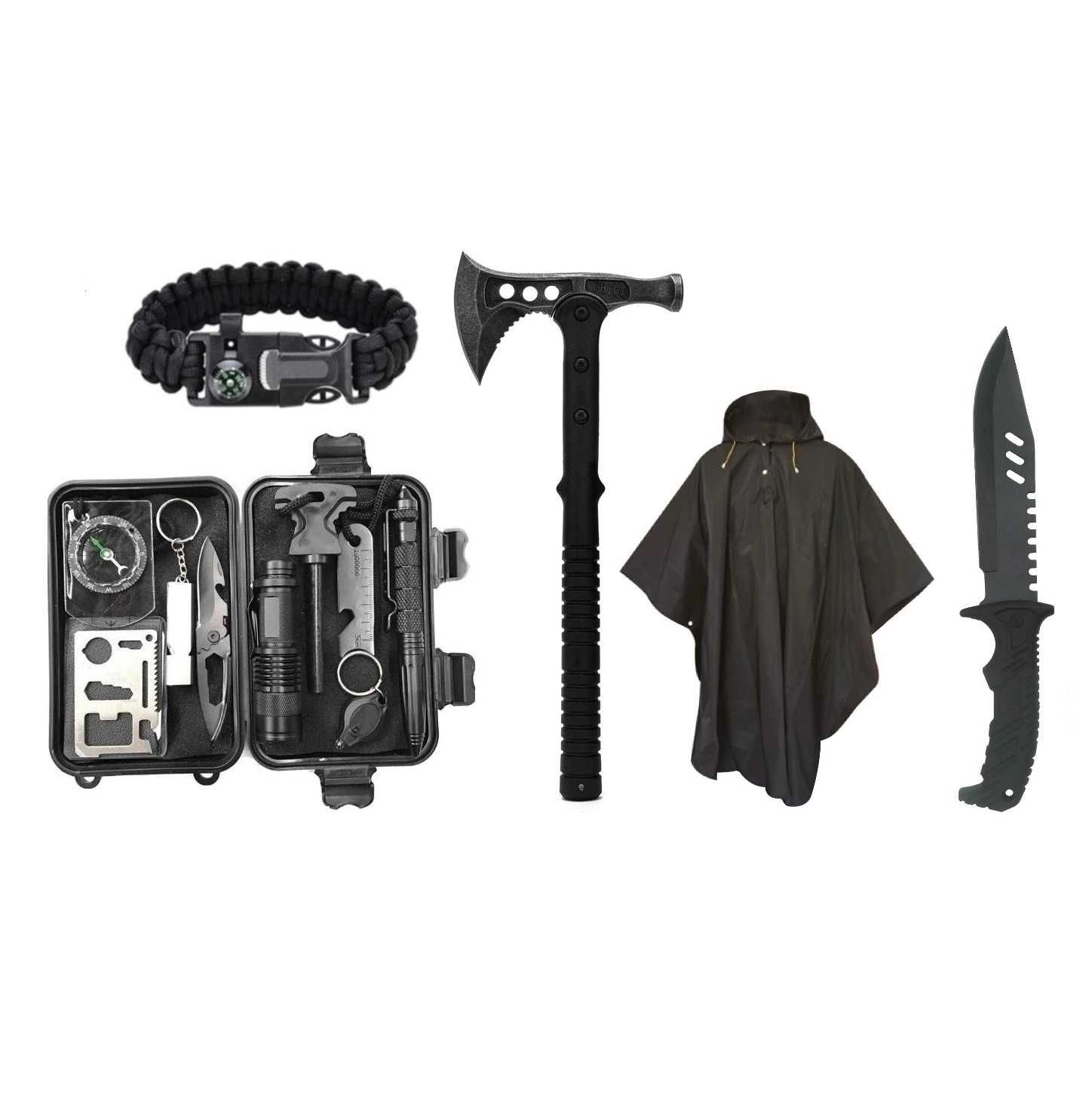 Kit militar tactic supravietuire, 16 piese, multifunctional