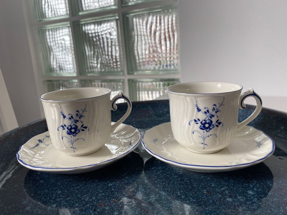 2 cești de cafea cu farfurioare Villeroy & Boch  Vieux Luxembourg