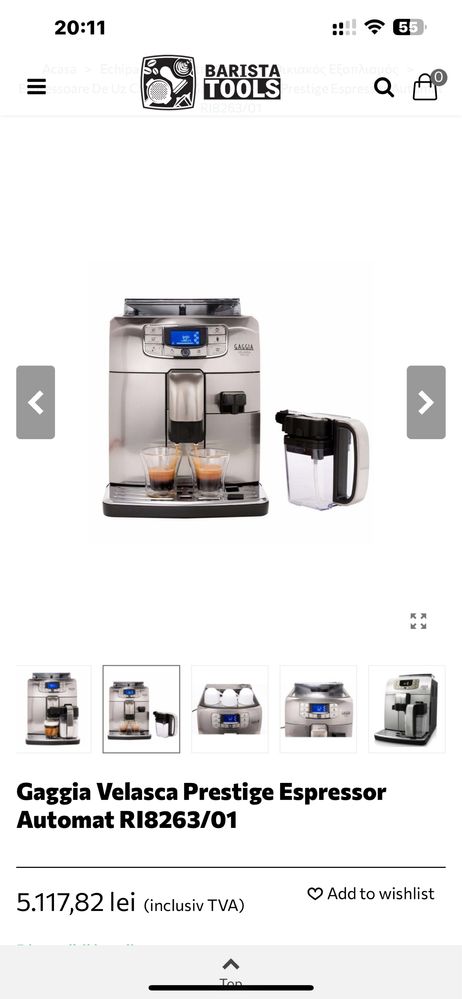 Expresor cafea Saeco Gaggia Velasca Prestige Automat