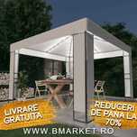 Pavilion/Foisor/Cort pentru gradina/terasa cu lumini LED 3×3 m Alb NOU