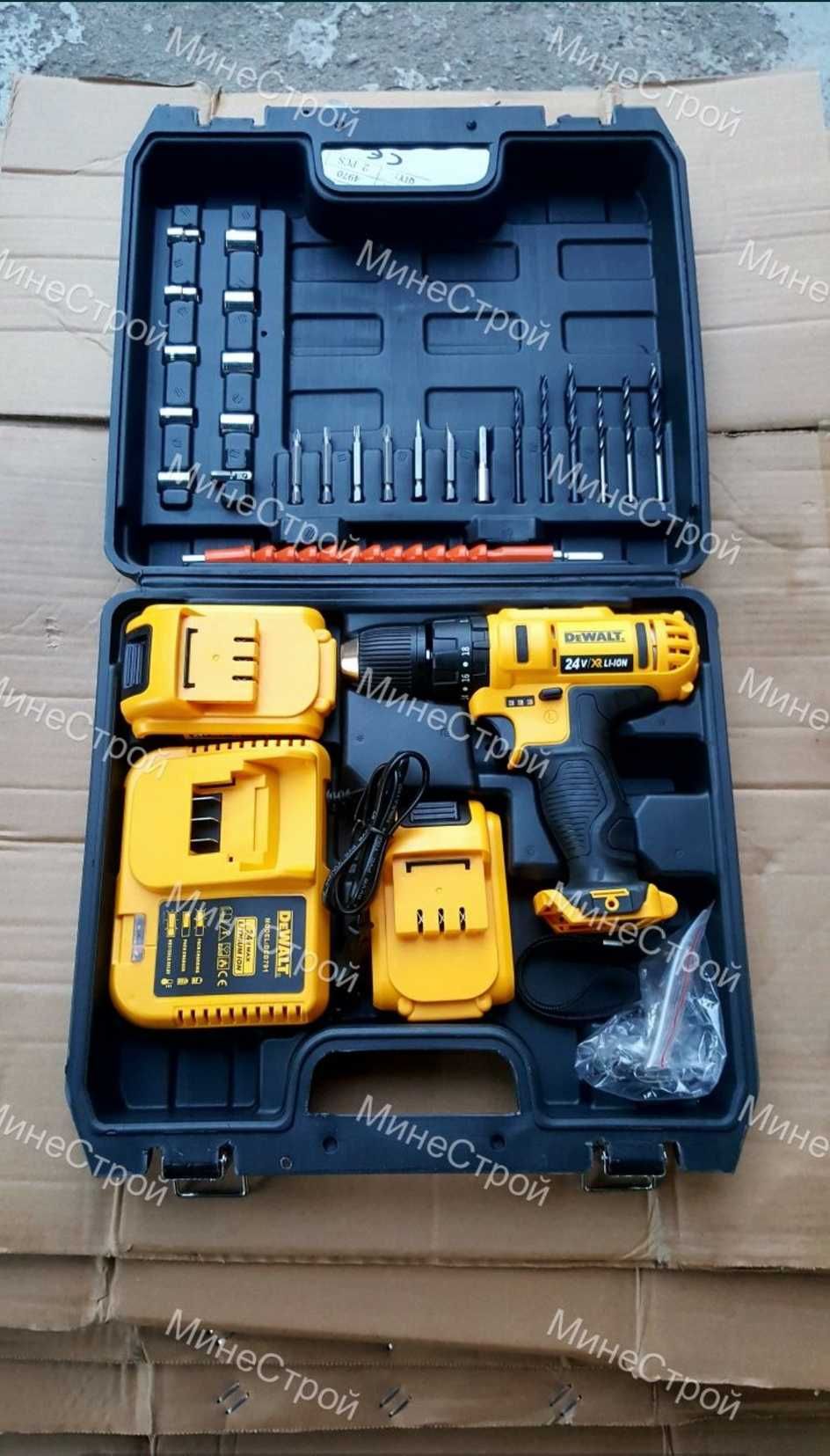 Акумулаторен ударен винтоверт DeWalt 24V с 2 батерии 5Ah Девалт