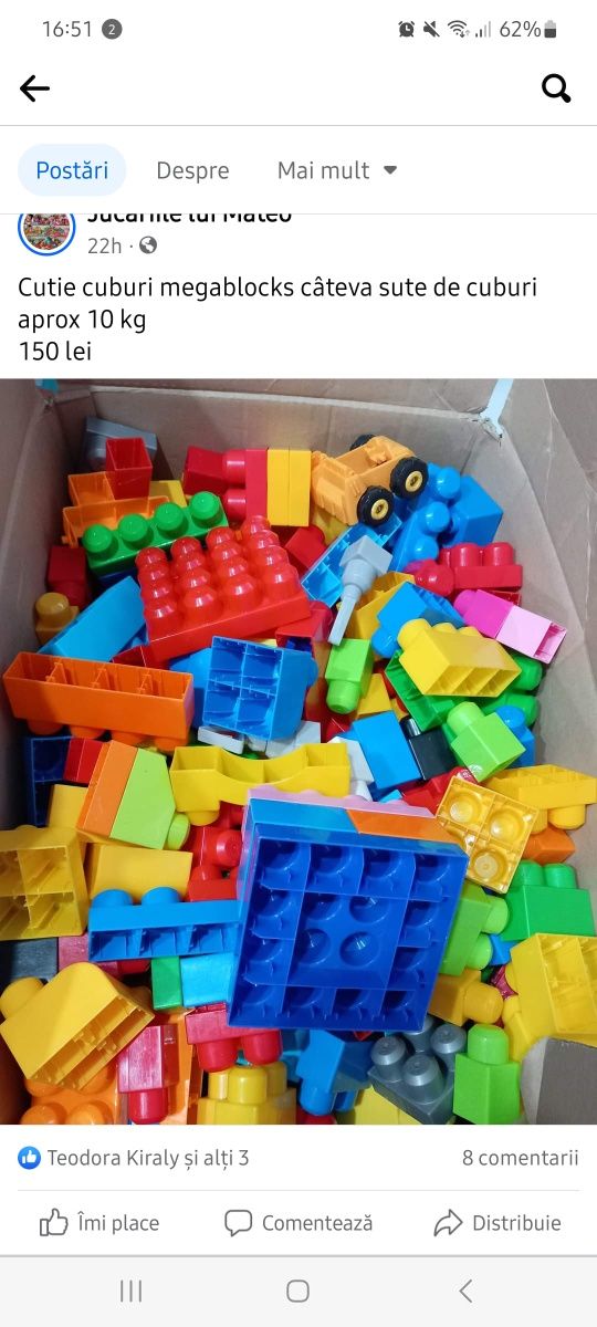 Cuburi mega bloks 150 bucati